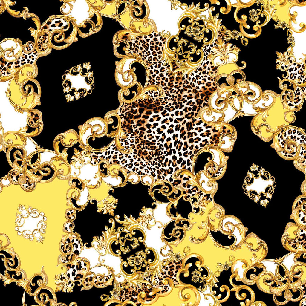 Leopard Brocade Swirl Fabric