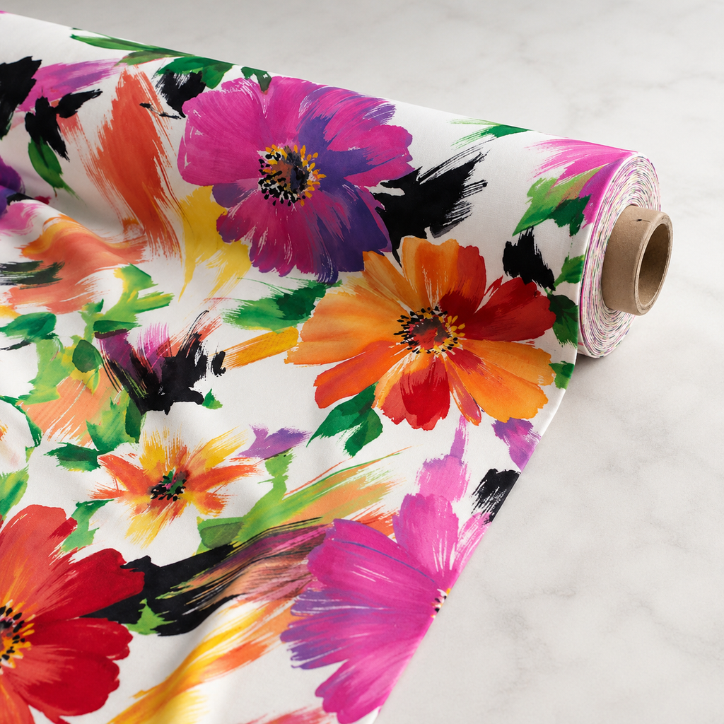 Abstract Watercolour Floral Fabric