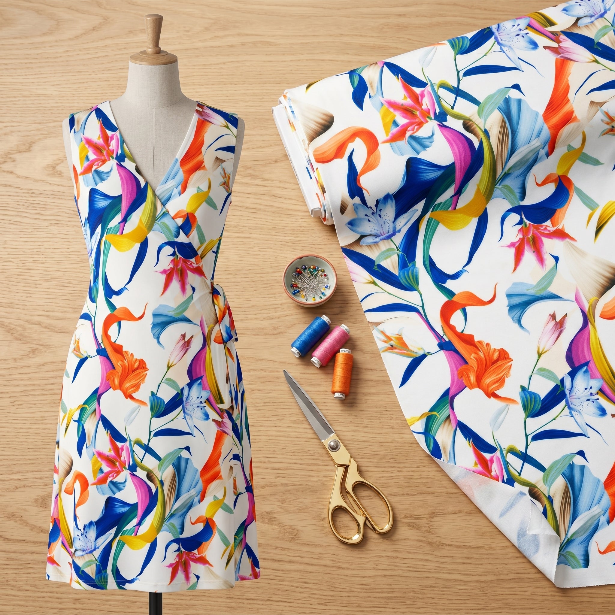 Abstract Tropical Floral Print