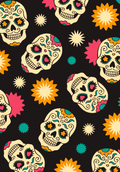 Day of the Dead Sugar Skull Fabric