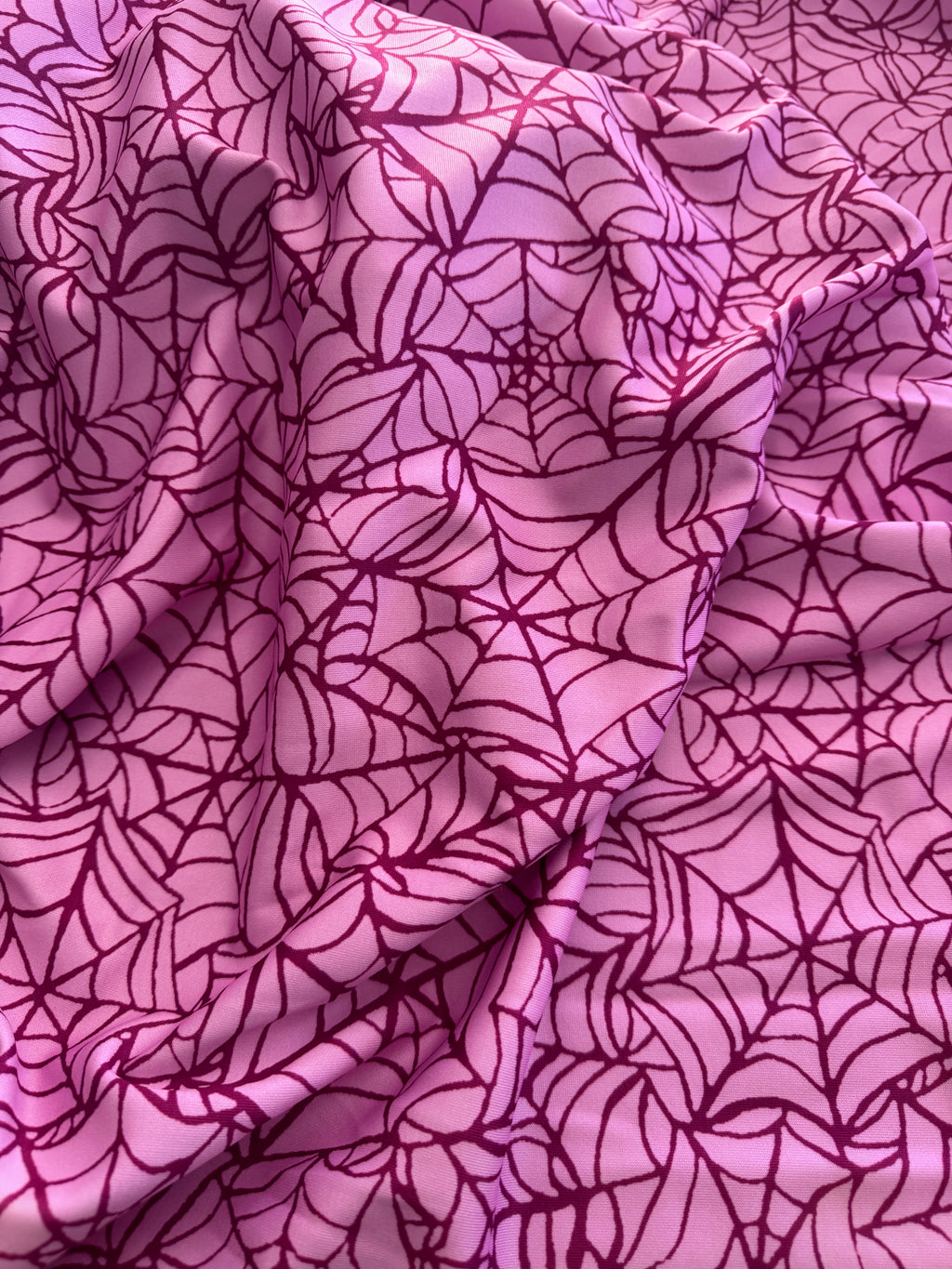 Pink Spider Web Fabric | Halloween Cobweb
