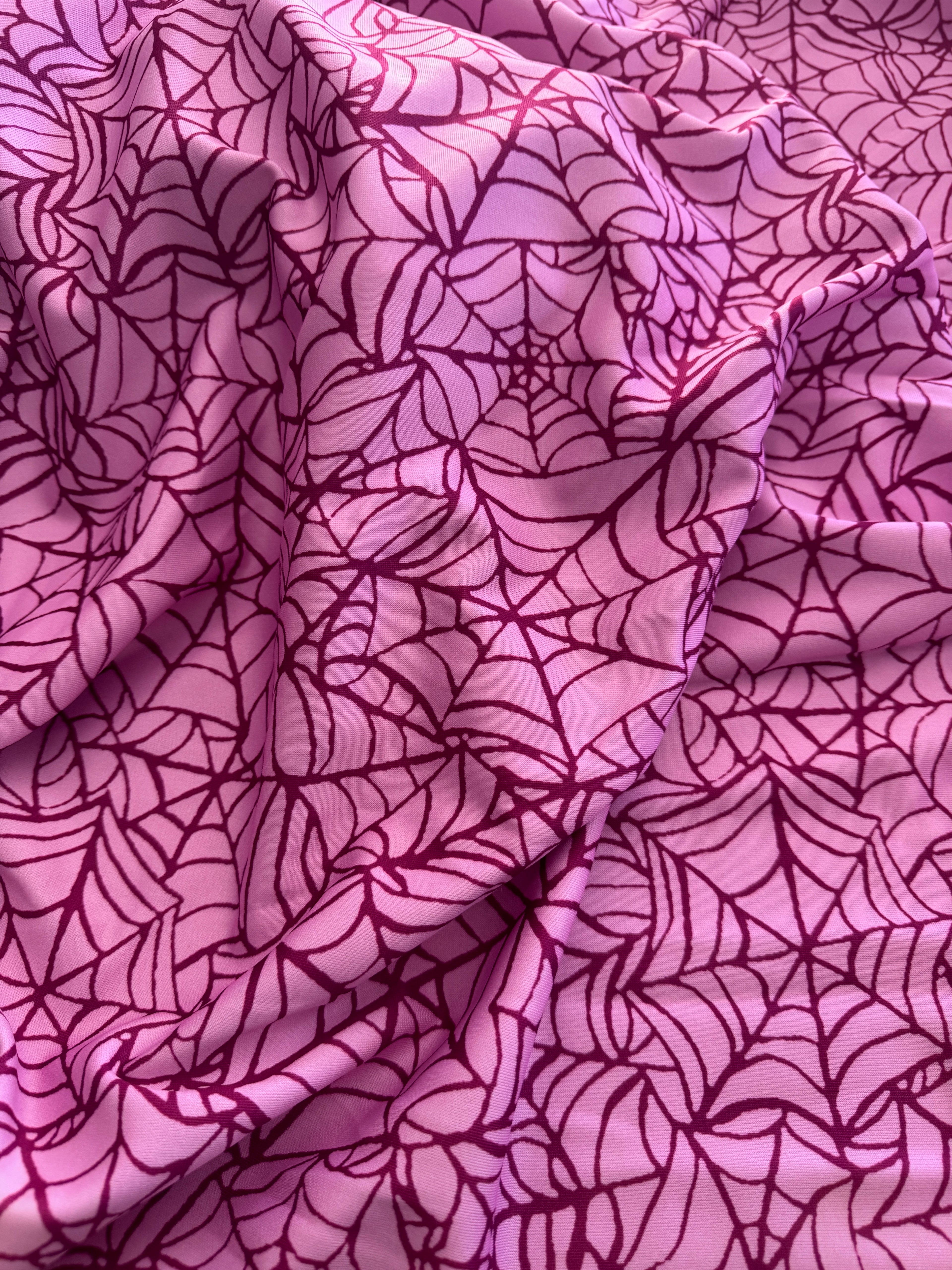 Pink Spider Web Fabric | Halloween Cobweb