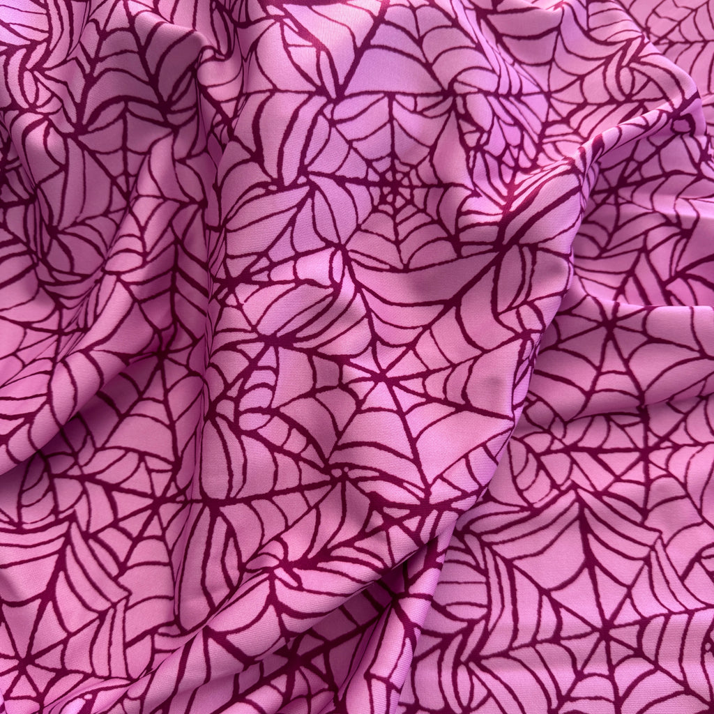 Pink Spider Web Fabric | Halloween Cobweb