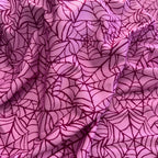 Pink Spider Web Fabric | Halloween Cobweb
