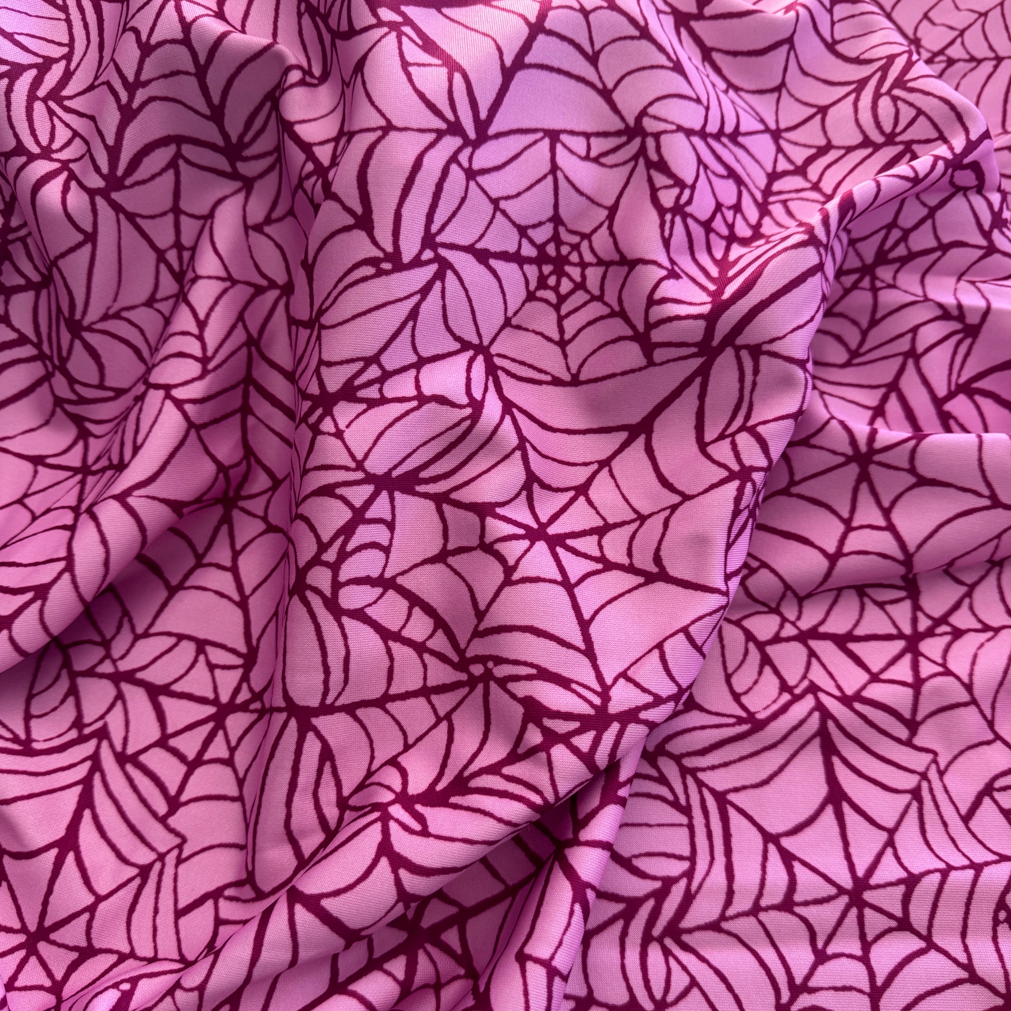 Pink Spider Web Fabric | Halloween Cobweb