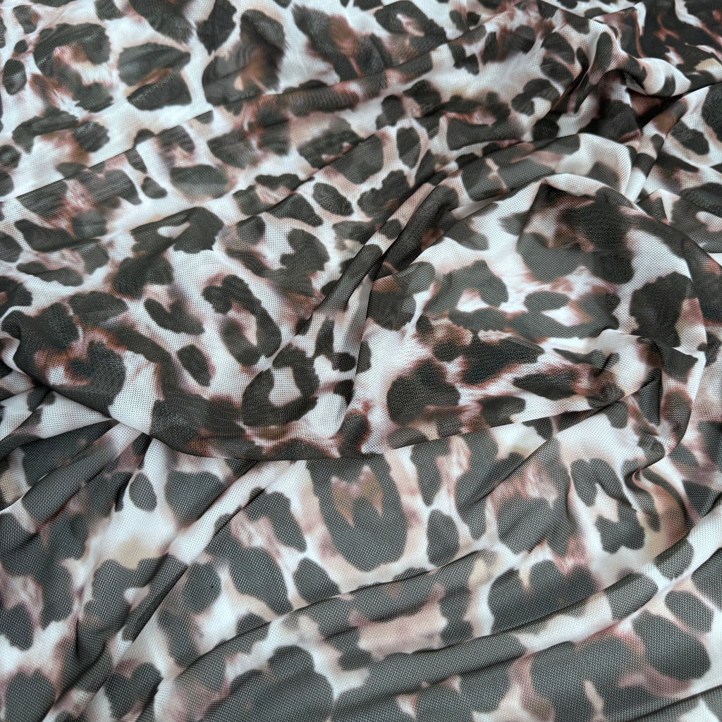 FS1270 Leopard Spots Print Jersey Stretch Power Mesh Fabric