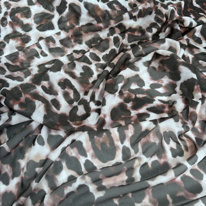 FS1270 Leopard Spots Print Jersey Stretch Power Mesh Fabric