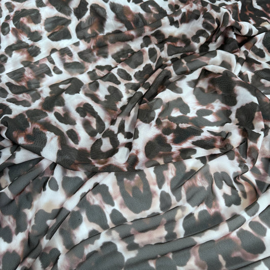 FS1270 Leopard Spots Print Jersey Stretch Power Mesh Fabric