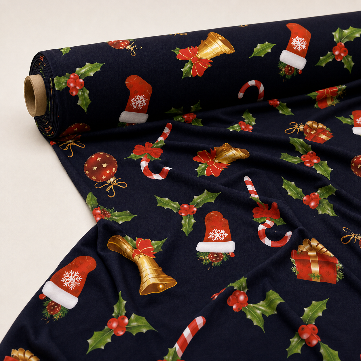 Holly Wells Christmas Bells Fabric