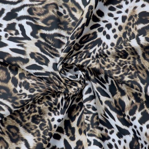 Leopard Skin Animal Print Scuba Stretch Knit Fabric (FS1260)
