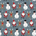 Grey Dancing Christmas Fabric