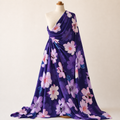 Purple Pink Floral Crepe Dress Fabric