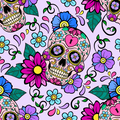 Pastel Floral Sugar Skull Fabric