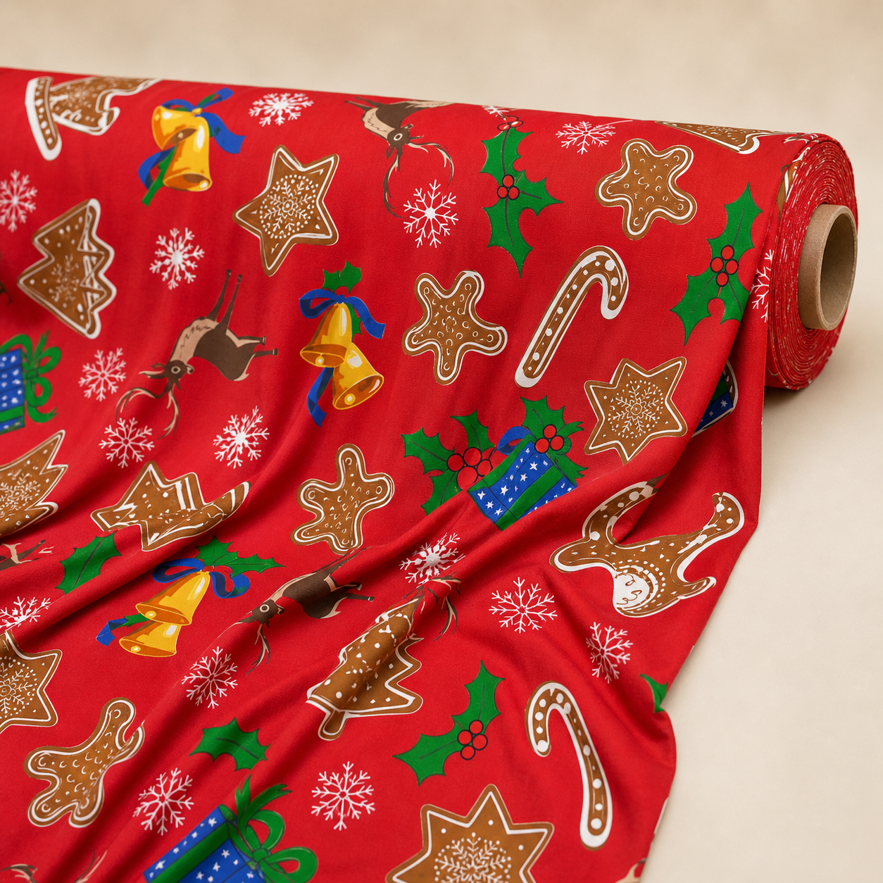 Christmas Cookies Fabric | Gingerbread Novelty Print