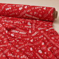 Christmas Slogan Fabric | Jingle Bells, Deck The Halls & Merry Christmas