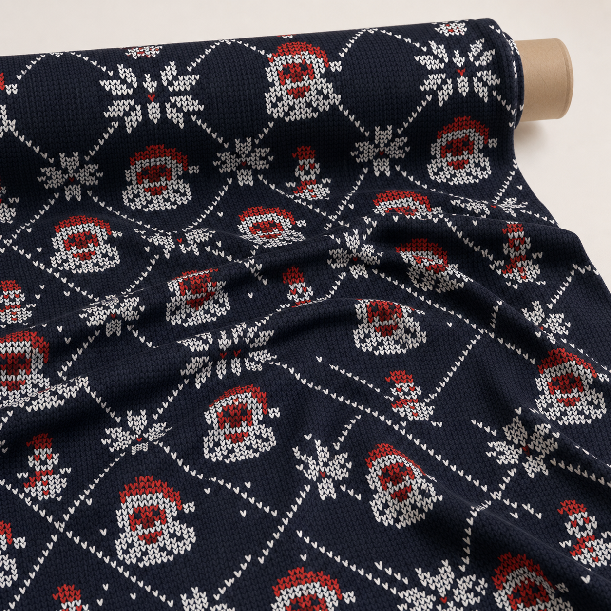 Fair Isle Santa Christmas Fabric