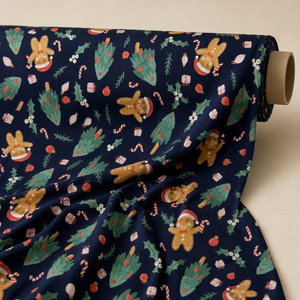 Gingerbread & Christmas Tree Fabric