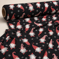 Black Christmas Gnome Fabric