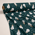 Green Snowman Christmas Fabric