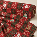 Red Plaid Patchwork Christmas Fabric