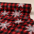 Buffalo Plaid Snowflake Fabric | Red & Black Check Print