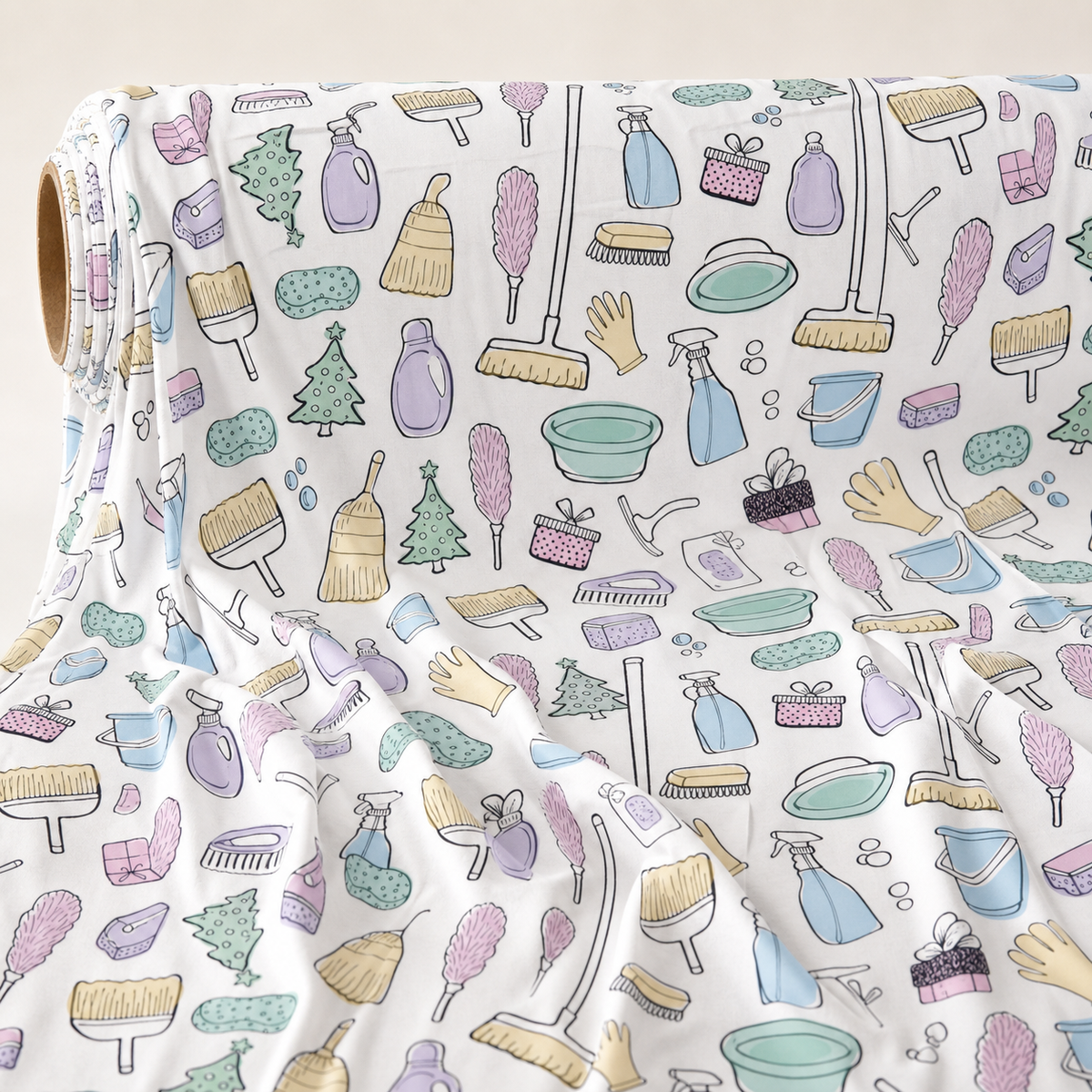 Festive Cleaning Christmas Fabric