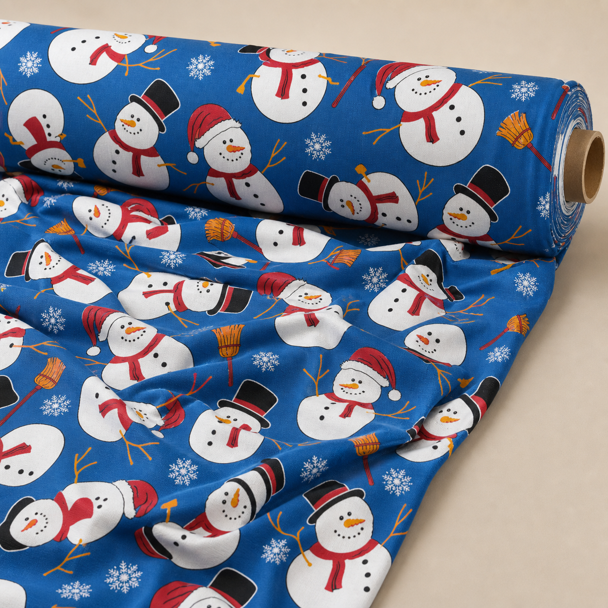 Classic Snowman Christmas Fabric