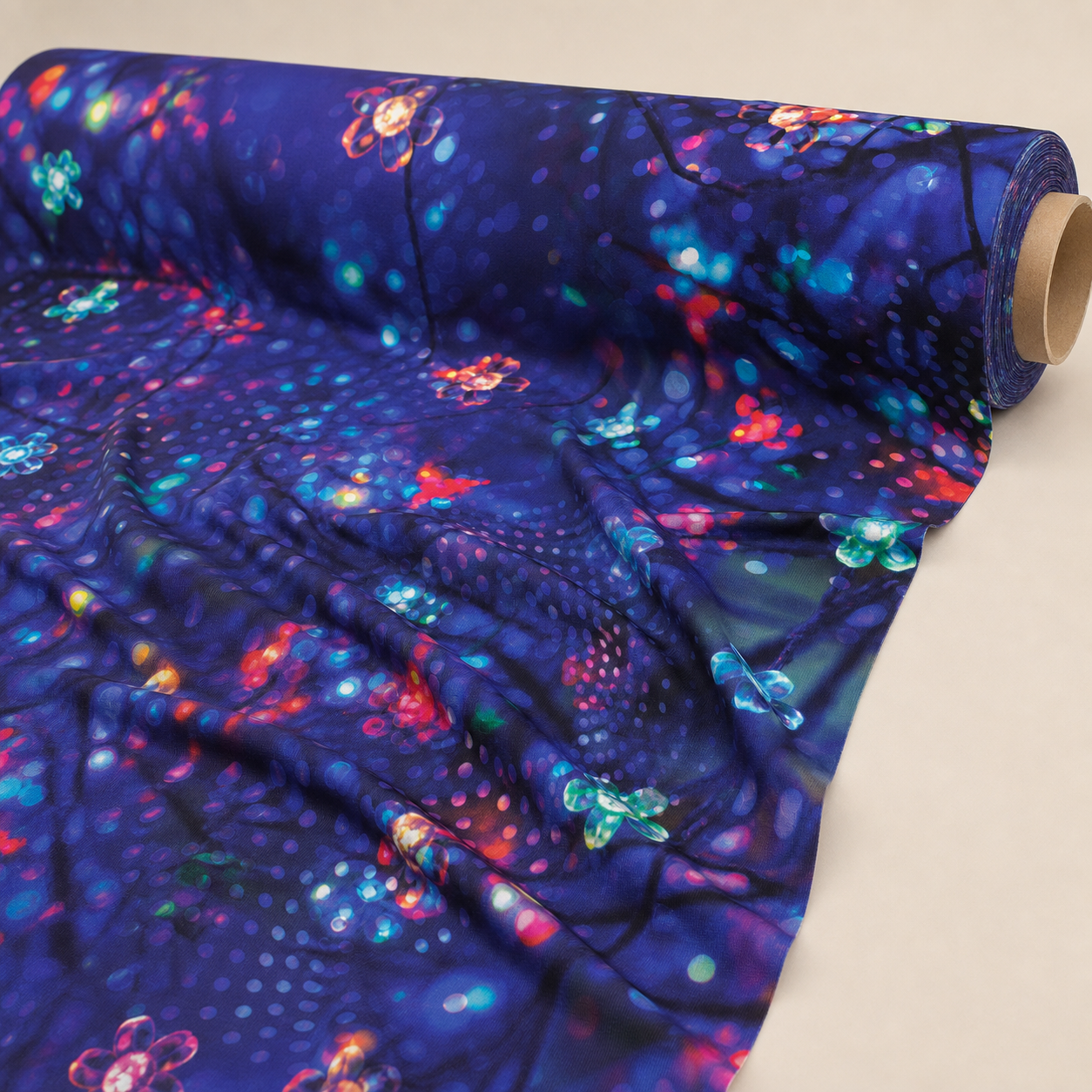 Light Flowers Christmas Lights Fabric