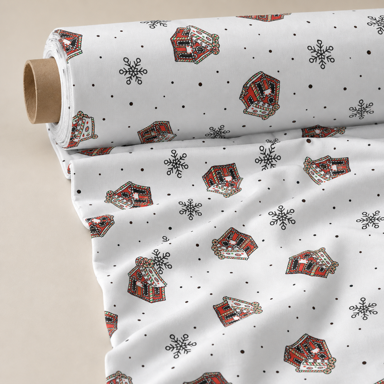 Christmas House Fabric