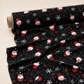 Flying Santa Fabric | Novelty Santa Print on Black