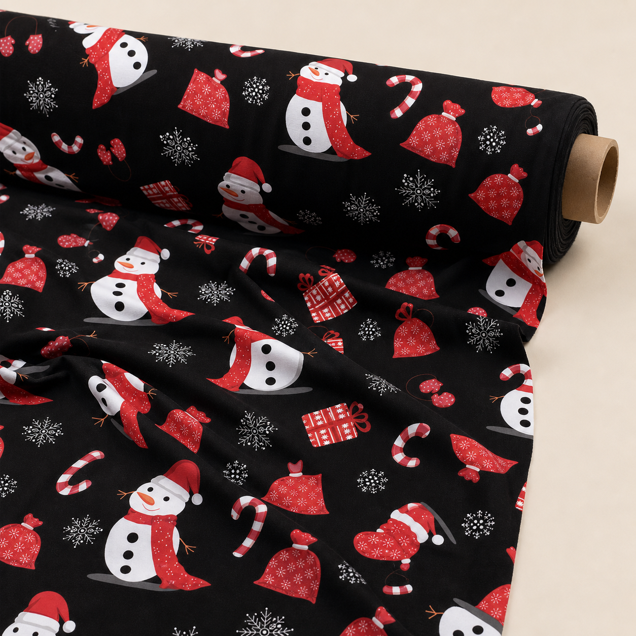 Snowman Present Snowman Fabric
