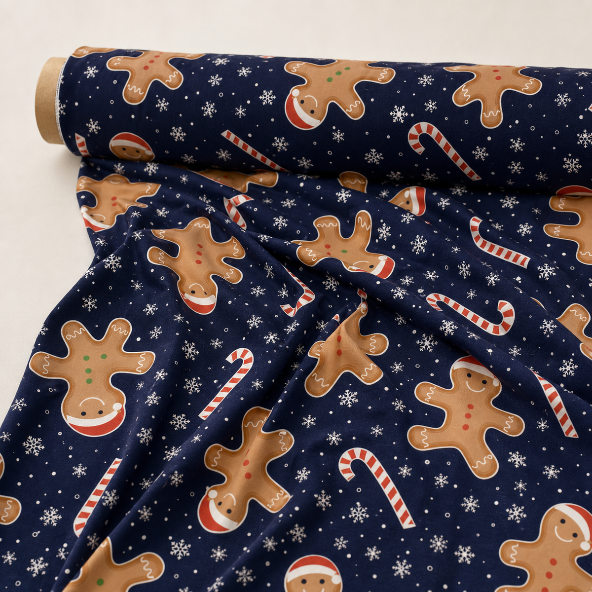 Ginger Snowflake Gingerbread Fabric