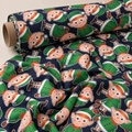 Christmas Elf Fabric | Novelty Elf Print on Navy