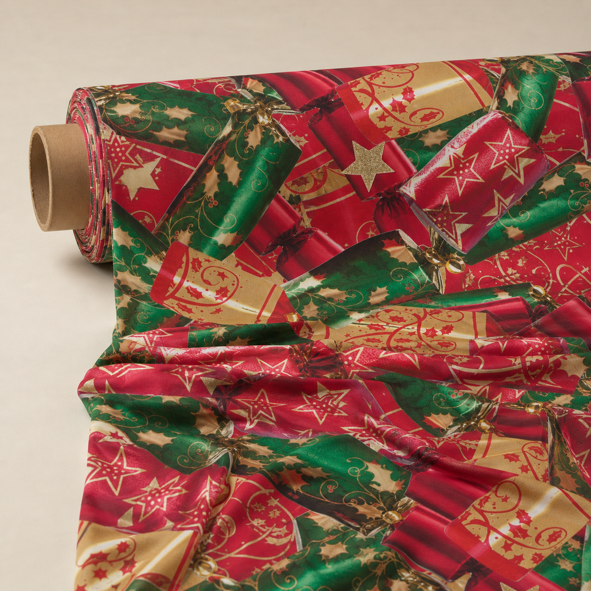 Christmas Cracker Fabric | Photoreal Cracker Novelty Print