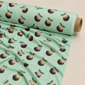 Christmas Pudding Fabric | Novelty Pudding Print on Mint