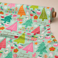 Mint Merry Christmas Fabric