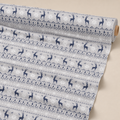 Fair Isle Reindeer Fabric | Nordic Grey Border Print