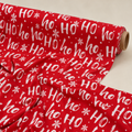Ho Ho Ho Christmas Fabric | Bold Red Novelty Text Print