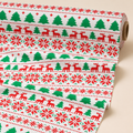Fair Isle Christmas Fabric | Red & Green Cross Stitch Print