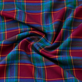 Burgundy Tartan Check Scuba Jersey Stretch Fabric