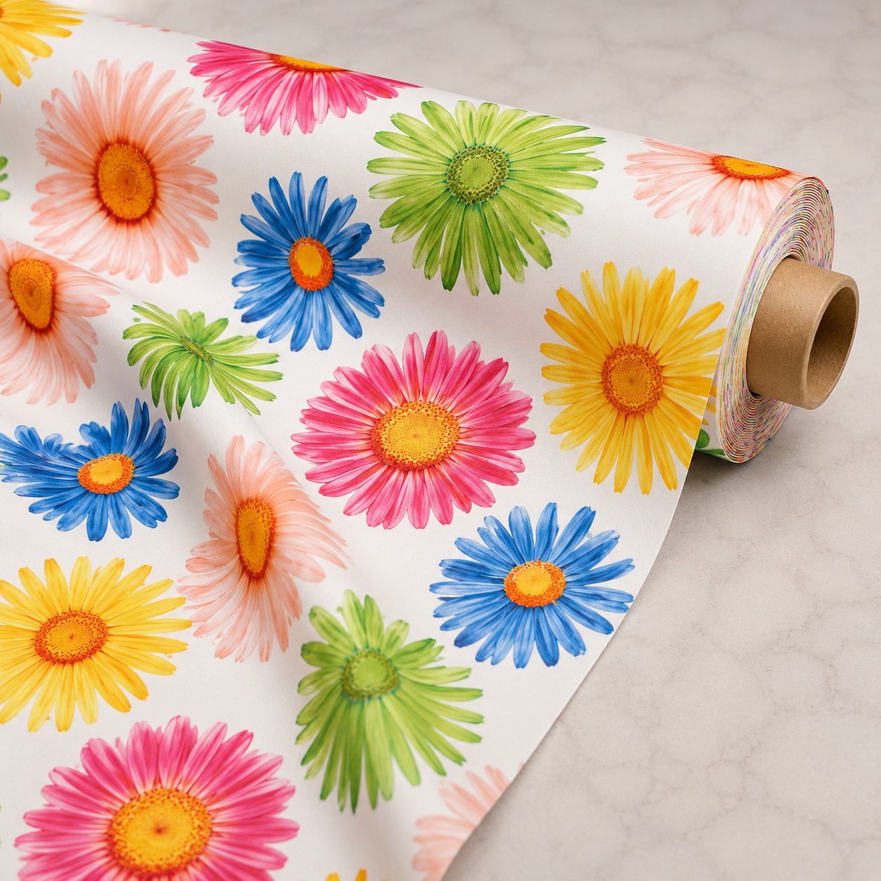 Rainbow Daisy Floral Print