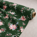 Green Watercolour Floral Fabric