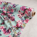 Watercolour Orchid Mint Floral Fabric