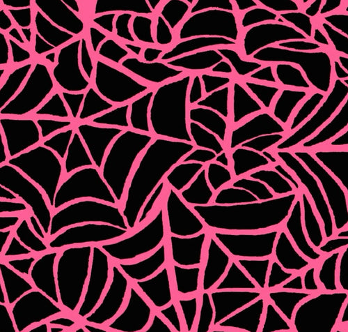 Pink Spider Web Fabric | Halloween Cobweb