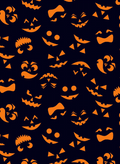 Halloween Pumpkin Face Jersey Fabric