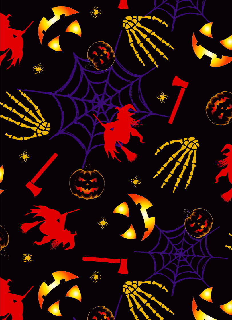 Halloween Witch Pumpkin Fabric