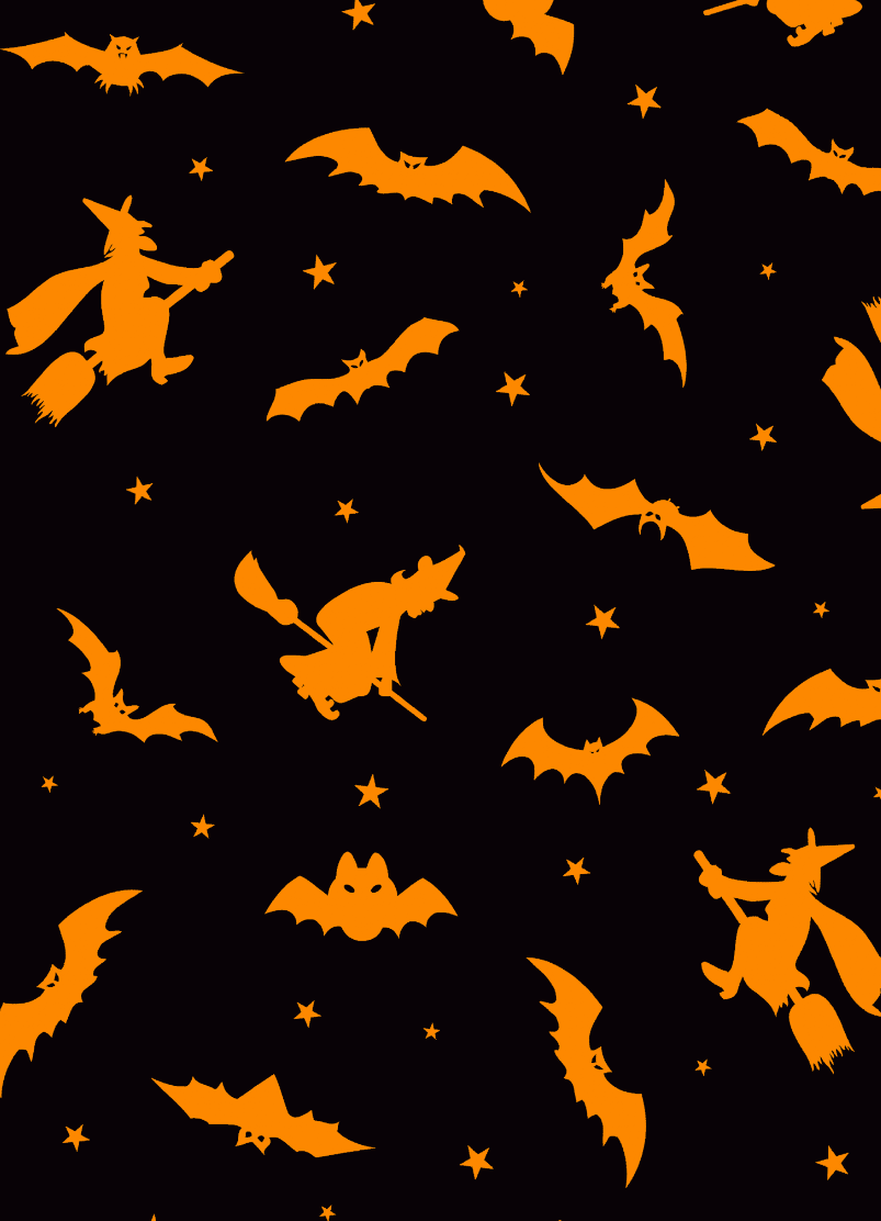 Halloween Witches & Bats Fabric