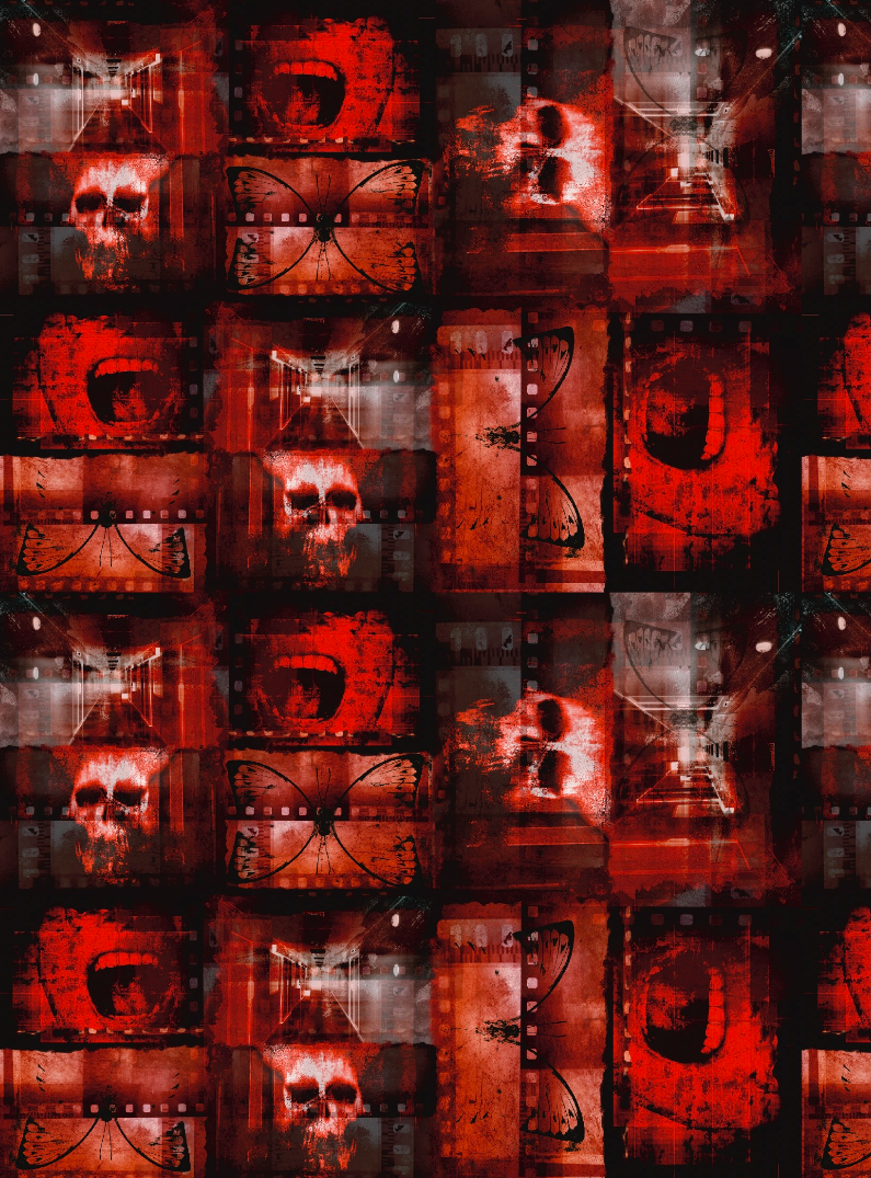 Horror Grunge Skull Fabric