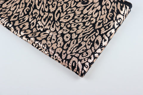 FS1202 Shiny Metallic Foil Leopard Lurex Nylon Stretch Fabric