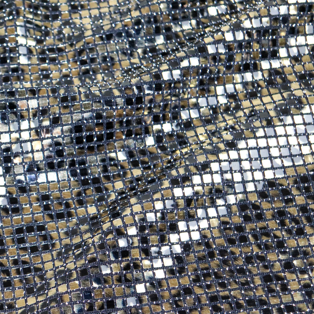 Shiny Leopard Square Sequins Lurex Nylon Stretch Fabric
